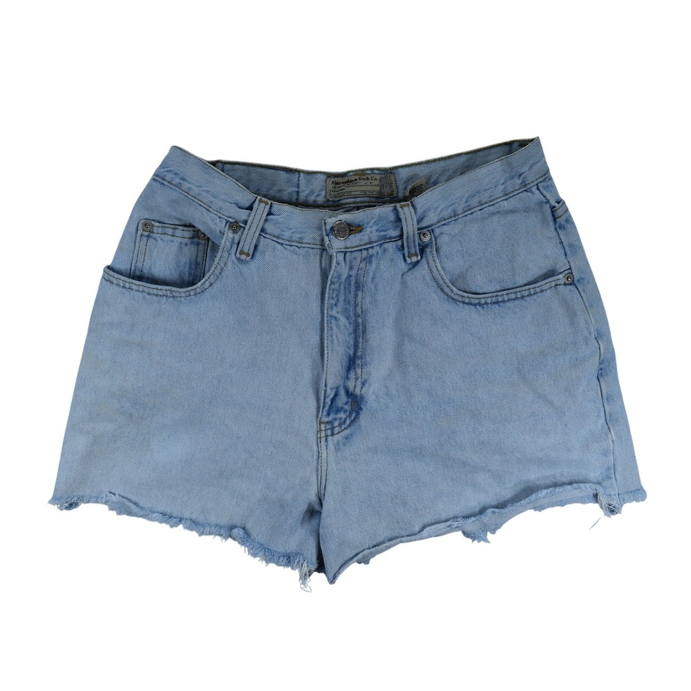 Vintage Abercrombie & Fitch High Waisted Denim Shorts Light Wash Cut Off Size 10